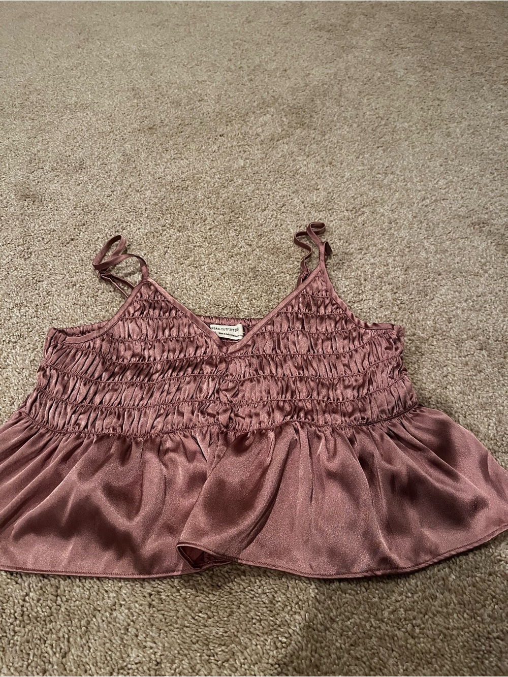 Silky Mauve Smocked Cami Top